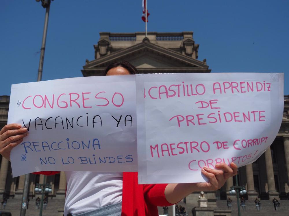 Peruvian Ombudsman's Office denounces abuse of tear gas in Lima protest  against Pedro Castillo