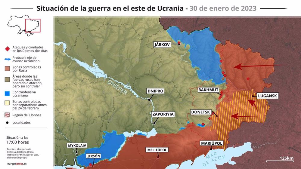 Cartes et graphiques de la situation de guerre en Ukraine