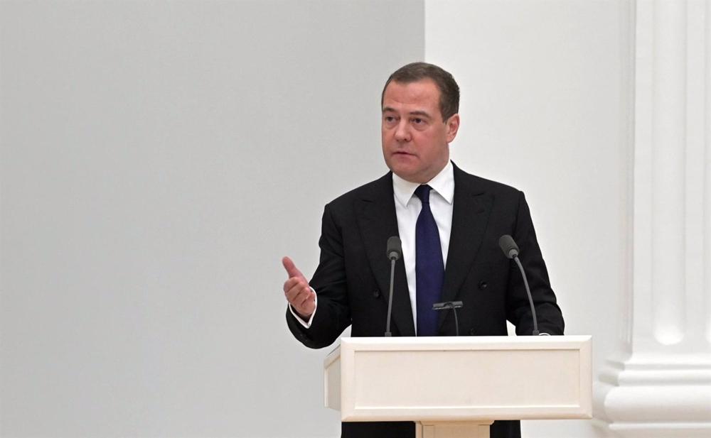 Former President Dmitry Medvedev says West will try to intervene in Russia’s elections