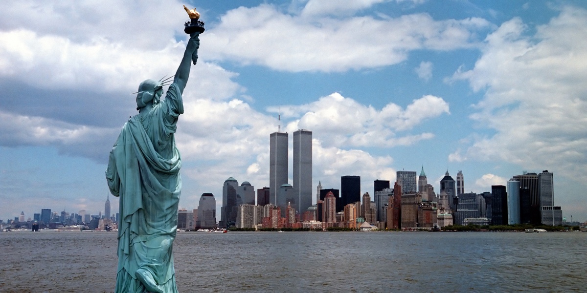 50. Jahrestag der offiziellen Eröffnung des World Trade Center in New York City