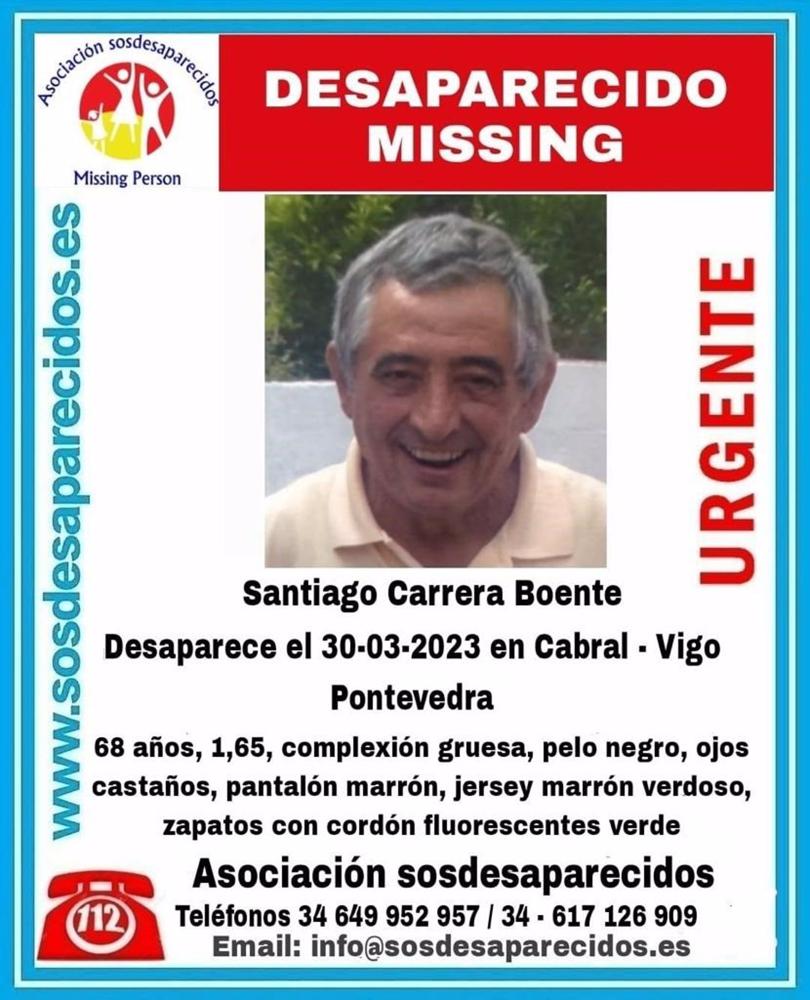 Buscan a un hombre de 68 años desaparecido en Vigo desde el pasado jueves